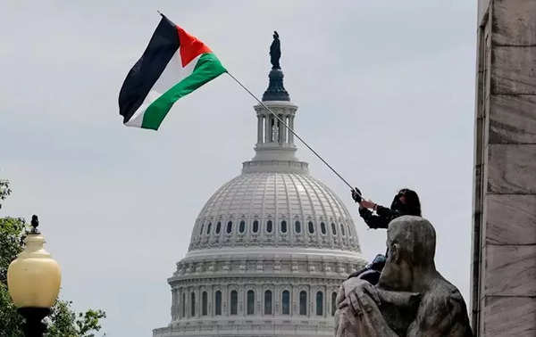 Placard reading ‘war criminal’, ‘guilty of genocide’ shown by US lawmaker during Netanyahu’s speech