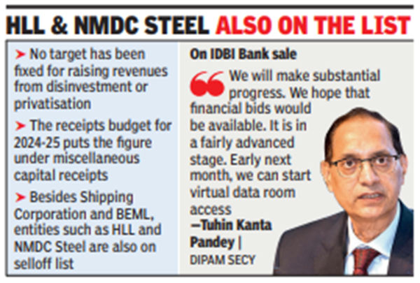 Government to reassess interest of bidders in SCI, BEML, others Government to reassess interest of bidders in SCI, BEML, others