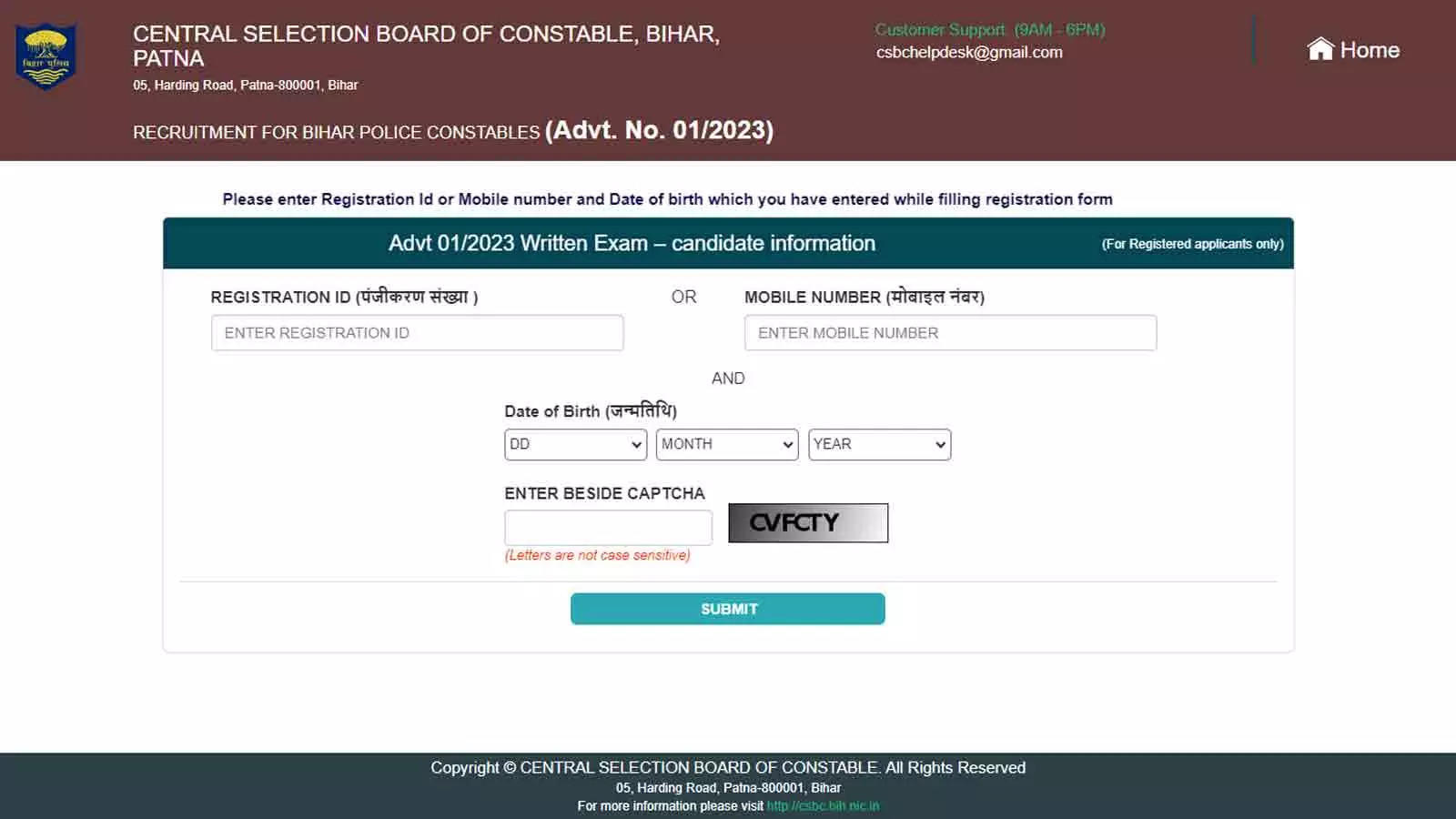 Bihar Police Constable Exam 2024: Download City Intimation Slips Now at csbc.bih.nic.in Bihar Police Constable Exam 2024: Download City Intimation Slips Now at csbc.bih.nic.in