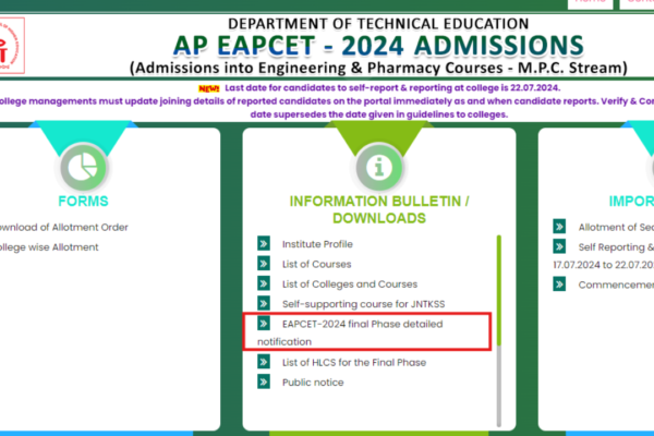 AP EAPCET 2024 final phase counselling schedule released: Check important dates, documents required, and other details here AP EAPCET 2024 final phase counselling schedule released: Check important dates, documents required, and other details here