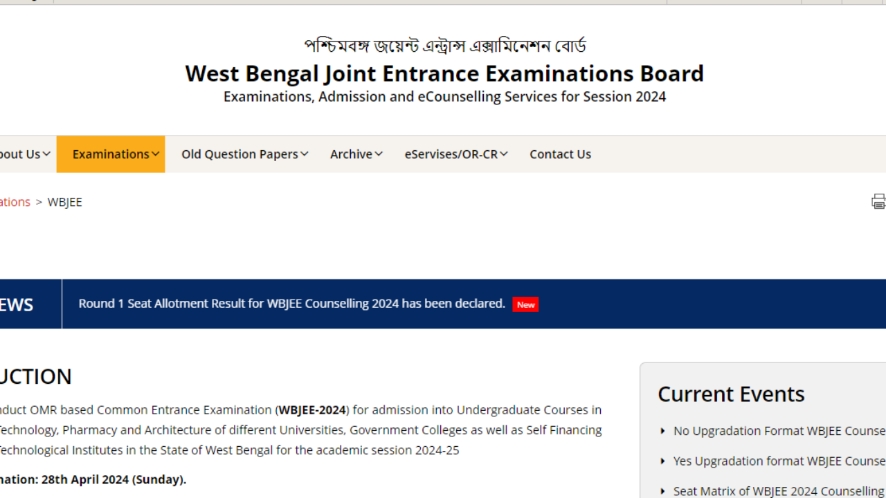 WBJEE Round 1 seat allotment result 2024 declared: Direct link to check WBJEE Round 1 seat allotment result 2024 declared: Direct link to check