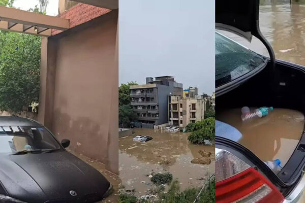 Watch: Two-hour rain submerges Merc, BMW among other cars in Gurgaon, video goes viral Watch: Two-hour rain submerges Merc, BMW among other cars in Gurgaon, video goes viral