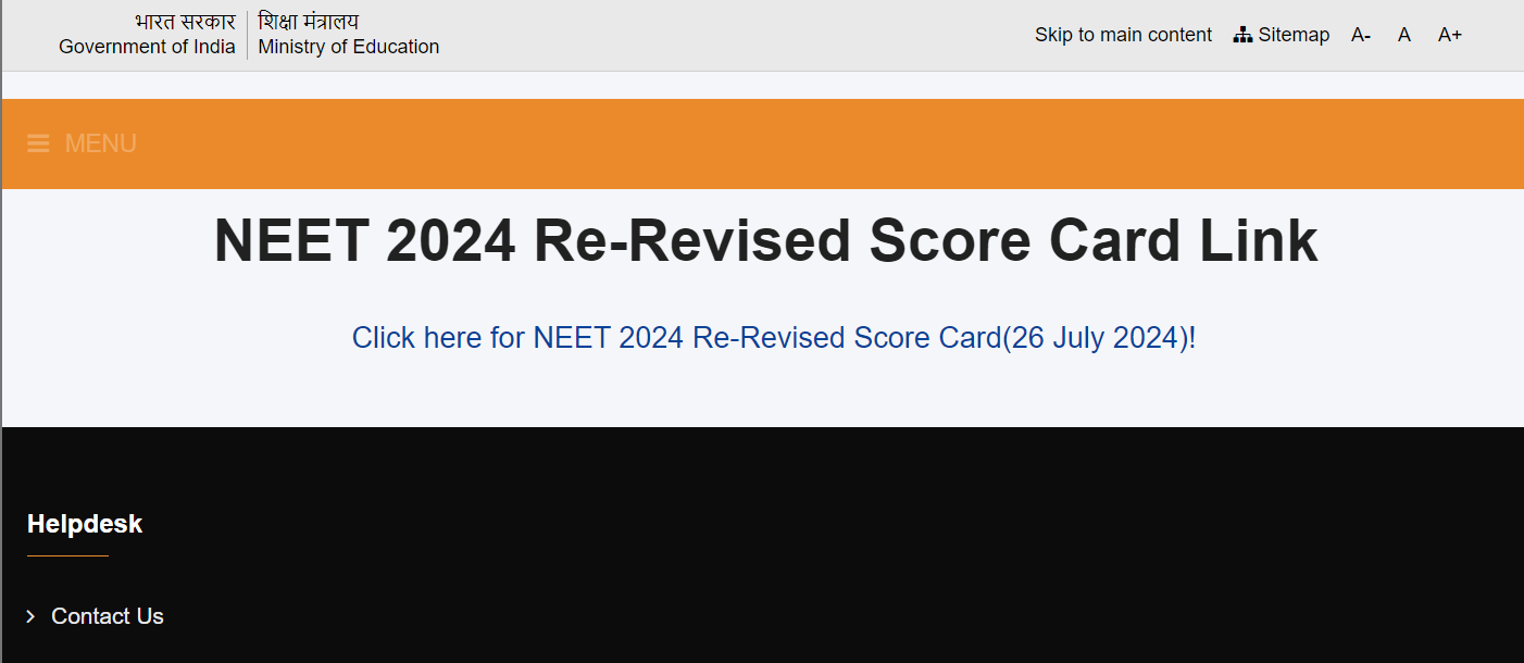NEET UG Revised Scorecard 2024 released at nta.ac.in: Direct link to download scorecard, final revised answer key here NEET UG Revised Scorecard 2024 released at nta.ac.in: Direct link to download scorecard, final revised answer key here