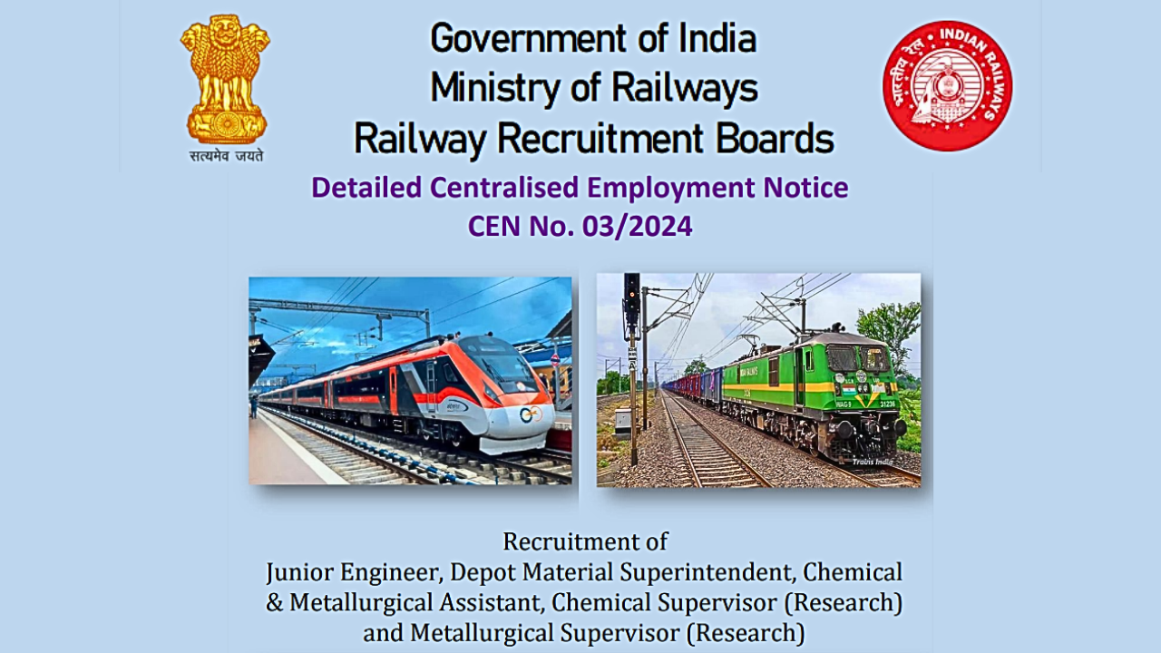 RRB JE Recruitment 2024: Notification out for 7,951 posts, apply from July 30: Check vacancy details, eligibility and more RRB JE Recruitment 2024: Notification out for 7,951 posts, apply from July 30: Check vacancy details, eligibility and more