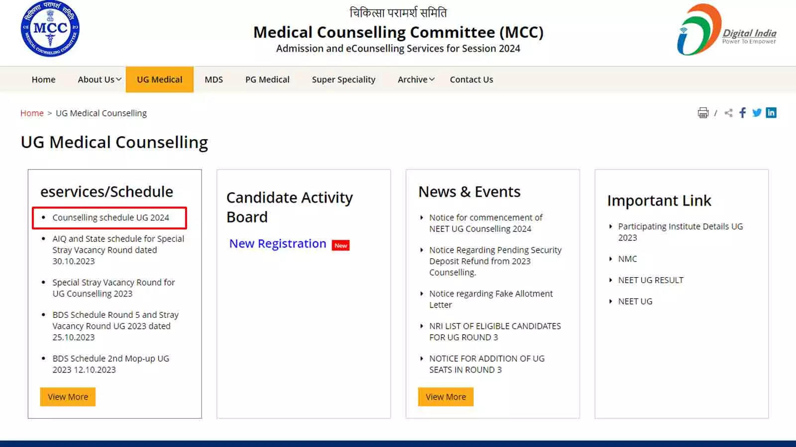 NEET UG 2024 Counselling Dates Announced at mcc.nic.in: Registration Starts August 14 NEET UG 2024 Counselling Dates Announced at mcc.nic.in: Registration Starts August 14