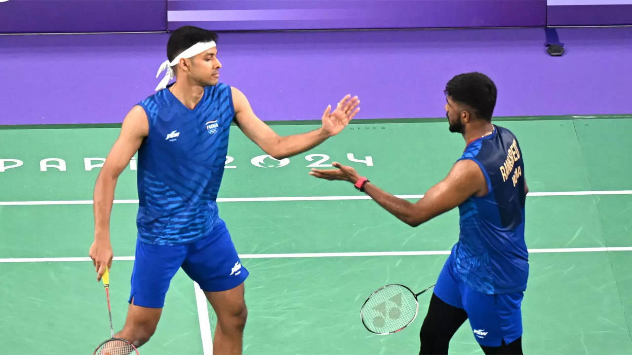Satwiksairaj Rankireddy-Chirag Shetty become first Indian badminton doubles pair to advance to quarterfinals at Olympics | Paris Olympics 2024 News Satwiksairaj Rankireddy-Chirag Shetty become first Indian badminton doubles pair to advance to quarterfinals at Olympics | Paris Olympics 2024 News