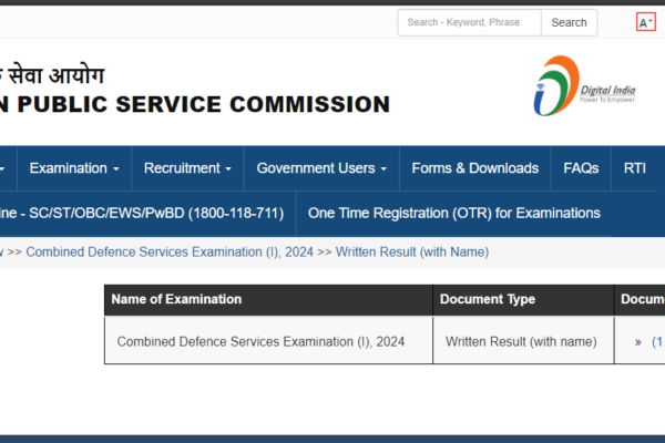 UPSC CDS 1 Result 2024 Out: Direct Link to check here