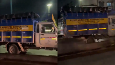 ‘Driverless’ Pune municipal truck’s wild reverse ride caught on camera | Pune News