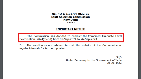SSC CGL 2024 Tier 1 Exam date announced, admit cards expected in September first week: Check exam pattern, qualifying marks SSC CGL 2024 Tier 1 Exam date announced, admit cards expected in September first week: Check exam pattern, qualifying marks