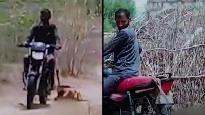 Horrific incident: Man drags wife through Rajasthan village tied to his motorbike | Jaipur News