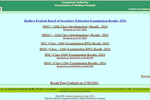 MPBSE Madhya Pradesh Board 10th, 12th Supplementary Results 2024 Announced at mpresults.nic.in: Check Direct Links Here