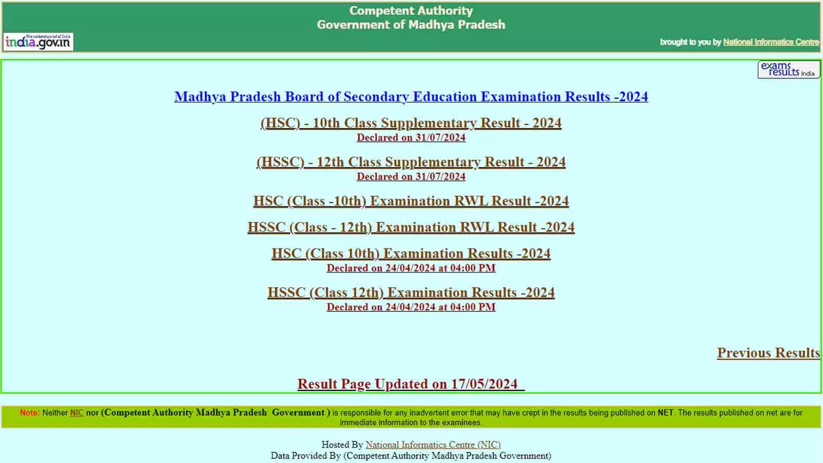 MPBSE Madhya Pradesh Board 10th, 12th Supplementary Results 2024 Announced at mpresults.nic.in: Check Direct Links Here