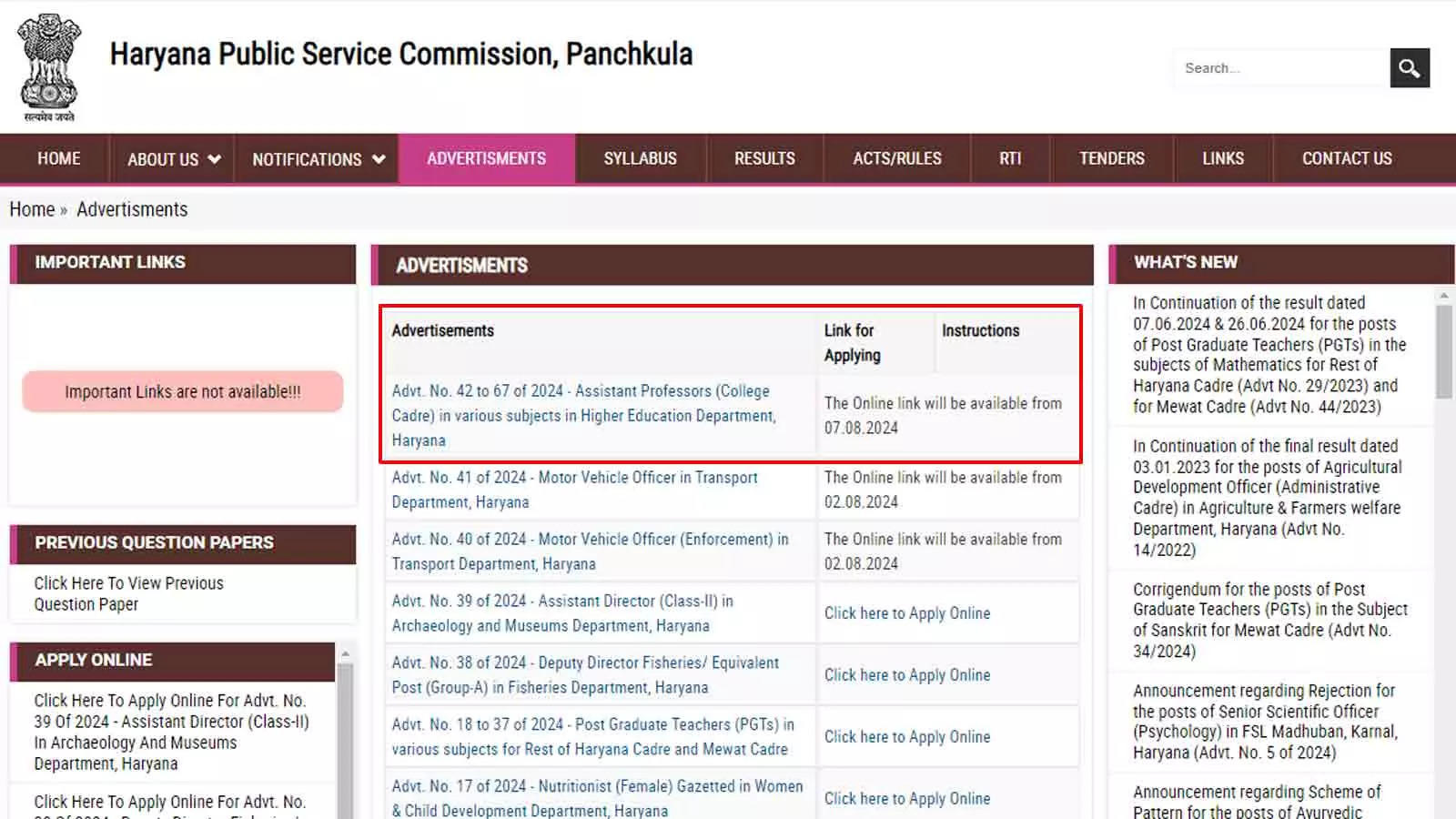 HPSC Assistant Professor Recruitment 2024: Notification for 2424 Posts Released, Application from Aug 7 HPSC Assistant Professor Recruitment 2024: Notification for 2424 Posts Released, Application from Aug 7