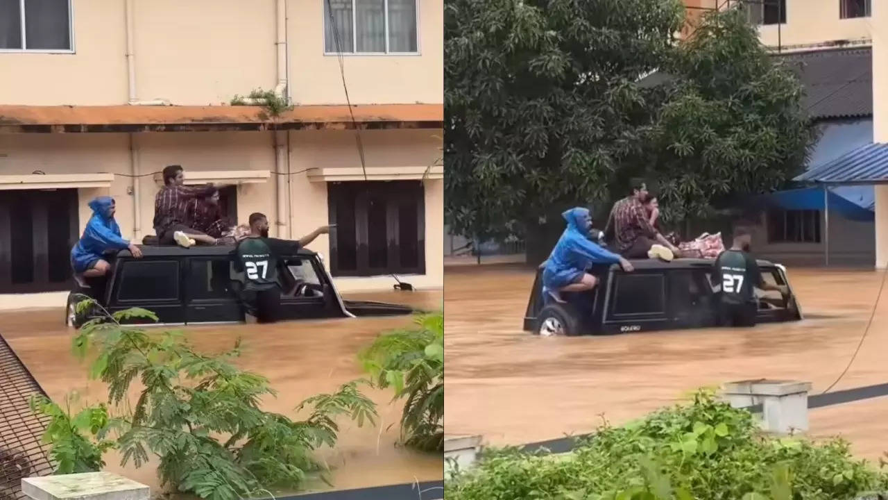 Watch: Nearly-sunken Mahindra Bolero rescues Kerala flood victims, video viral Watch: Nearly-sunken Mahindra Bolero rescues Kerala flood victims, video viral