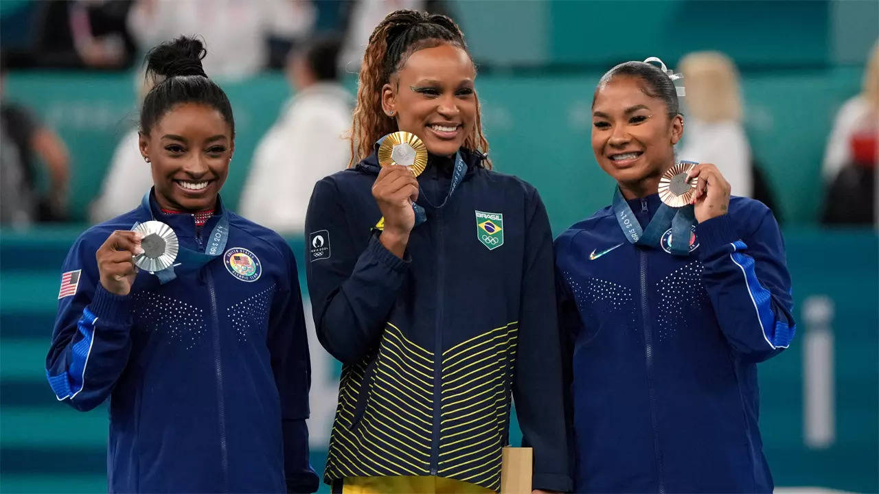 Rebeca Andrade beats Simone Biles to Olympic floor gold | Paris Olympics 2024 News