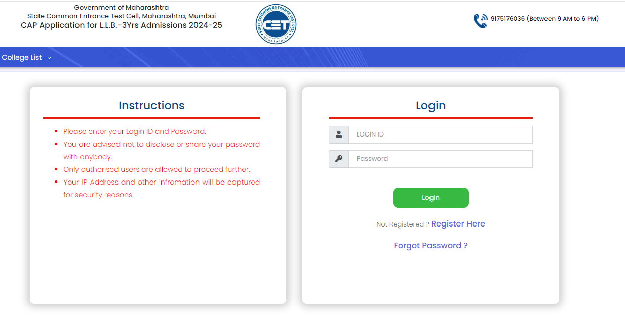 MAH CET 2024 Counselling: Choice filling begins for 3-year LLB courses, direct link here