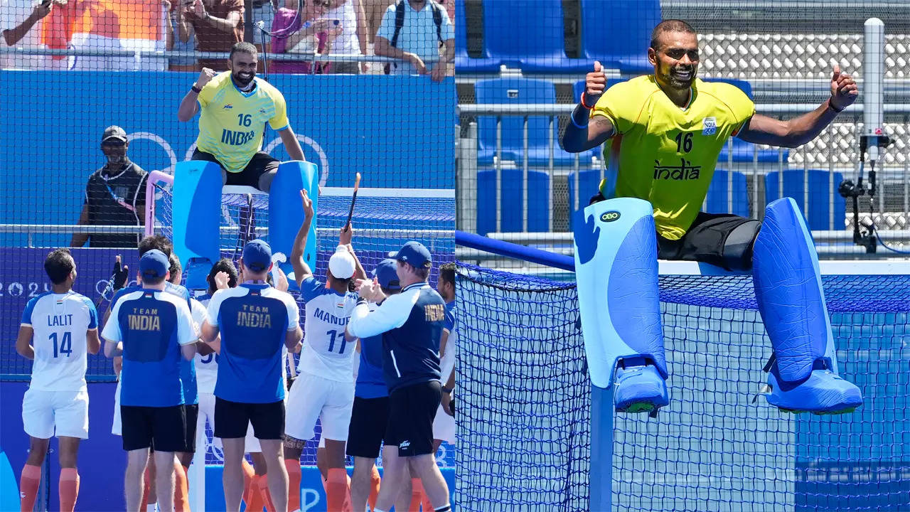 PR Sreejesh’s celebration evokes memories of Tokyo moment | Paris Olympics 2024 News