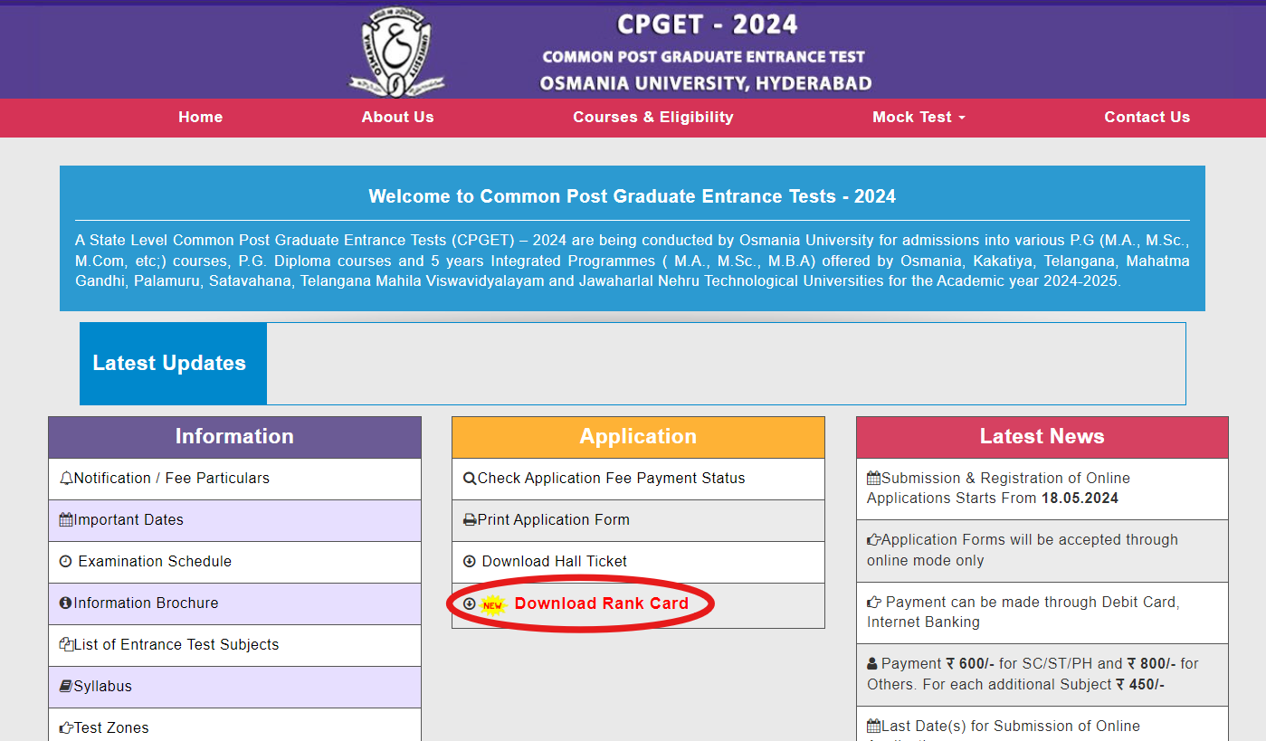 Telangana CPGET Results 2024 declared at cpget.tsche.ac.in, direct link to download rank card here