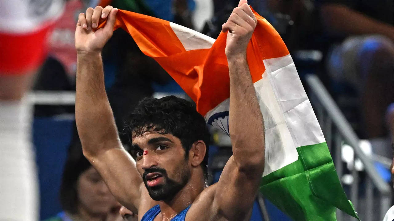 Aman Sehrawat clinches 57kg wrestling bronze at Paris Olympics | Paris Olympics 2024 News