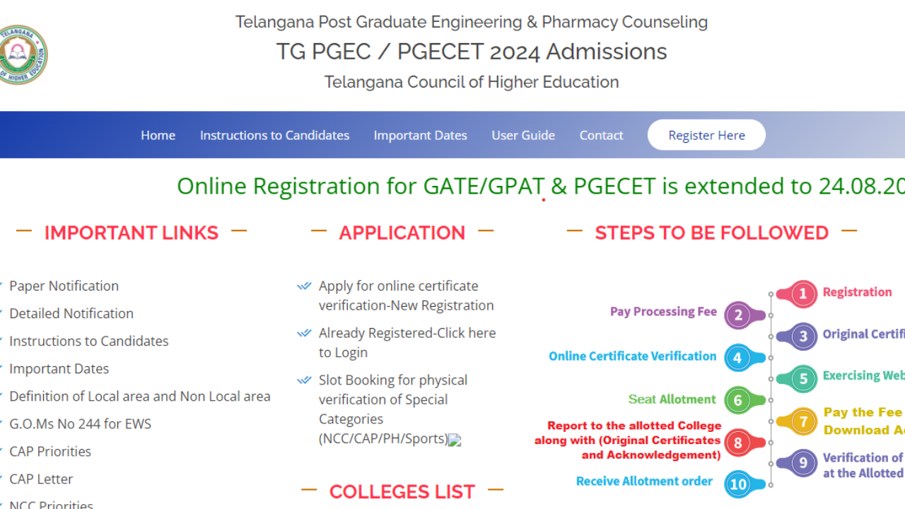 TS PGECET 2024 Counselling registration deadline extended: Check last date to apply here TS PGECET 2024 Counselling registration deadline extended: Check last date to apply here