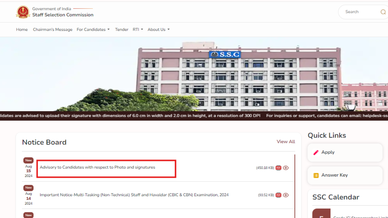 SSC issues photo and signature uploading advisory for candidates applying for various posts: Check details here SSC issues photo and signature uploading advisory for candidates applying for various posts: Check details here