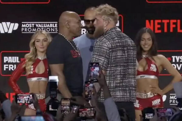Shoving match at face-off: Mike Tyson says Jake Paul will ‘run like a thief’ – Watch | Shoving match at face-off: Mike Tyson says Jake Paul will ‘run like a thief’ – Watch |
