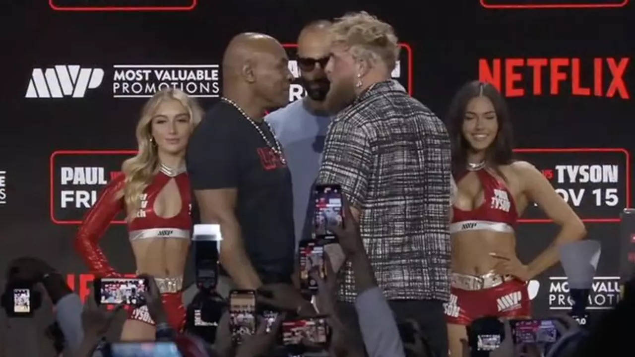 Shoving match at face-off: Mike Tyson says Jake Paul will ‘run like a thief’ – Watch |
