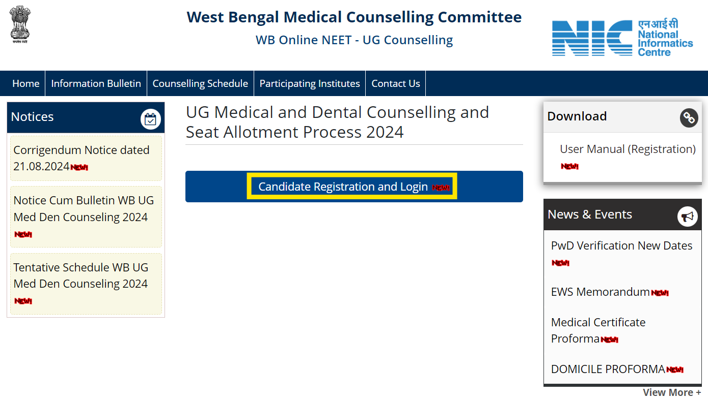 WB NEET UG 2024 Counselling registration begins at wbmcc.nic.in, direct link to apply: Check allotment schedule here WB NEET UG 2024 Counselling registration begins at wbmcc.nic.in, direct link to apply: Check allotment schedule here