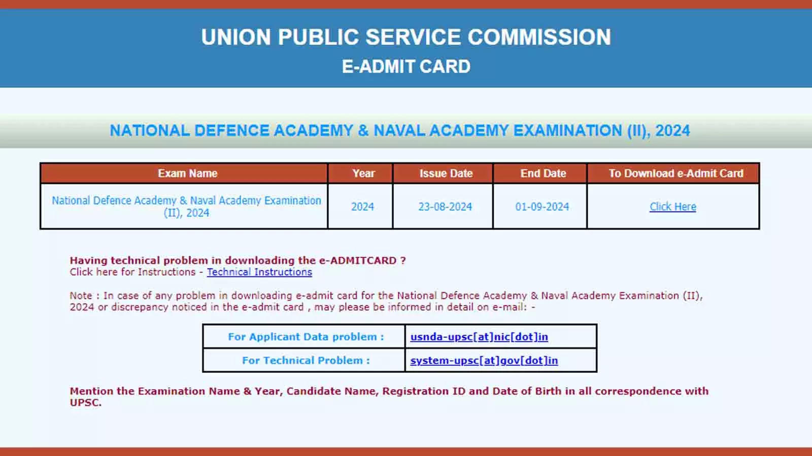 UPSC NDA Admit Card 2024 Released at upsc.gov.in: Download Here for September 1 Exam UPSC NDA Admit Card 2024 Released at upsc.gov.in: Download Here for September 1 Exam