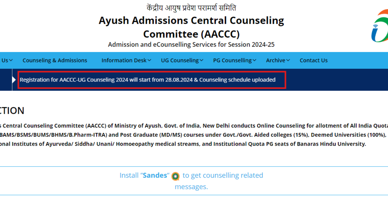 AYUSH NEET UG Counselling 2024 schedule released: Check important dates and other details here