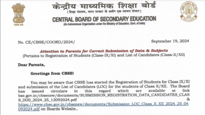 CBSE issues important notice for parents on the correct submission of students’ registration data; check details here