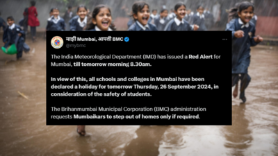 Mumbai schools and colleges shut tomorrow amid IMD’s heavy rain alert, BMC issues notice