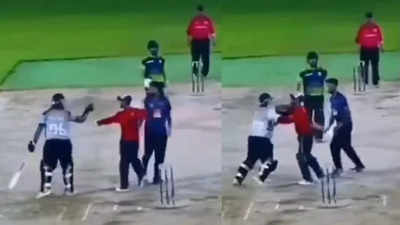 Watch: Cricketers come to blows mid-pitch, bats used as swords! | Cricket News