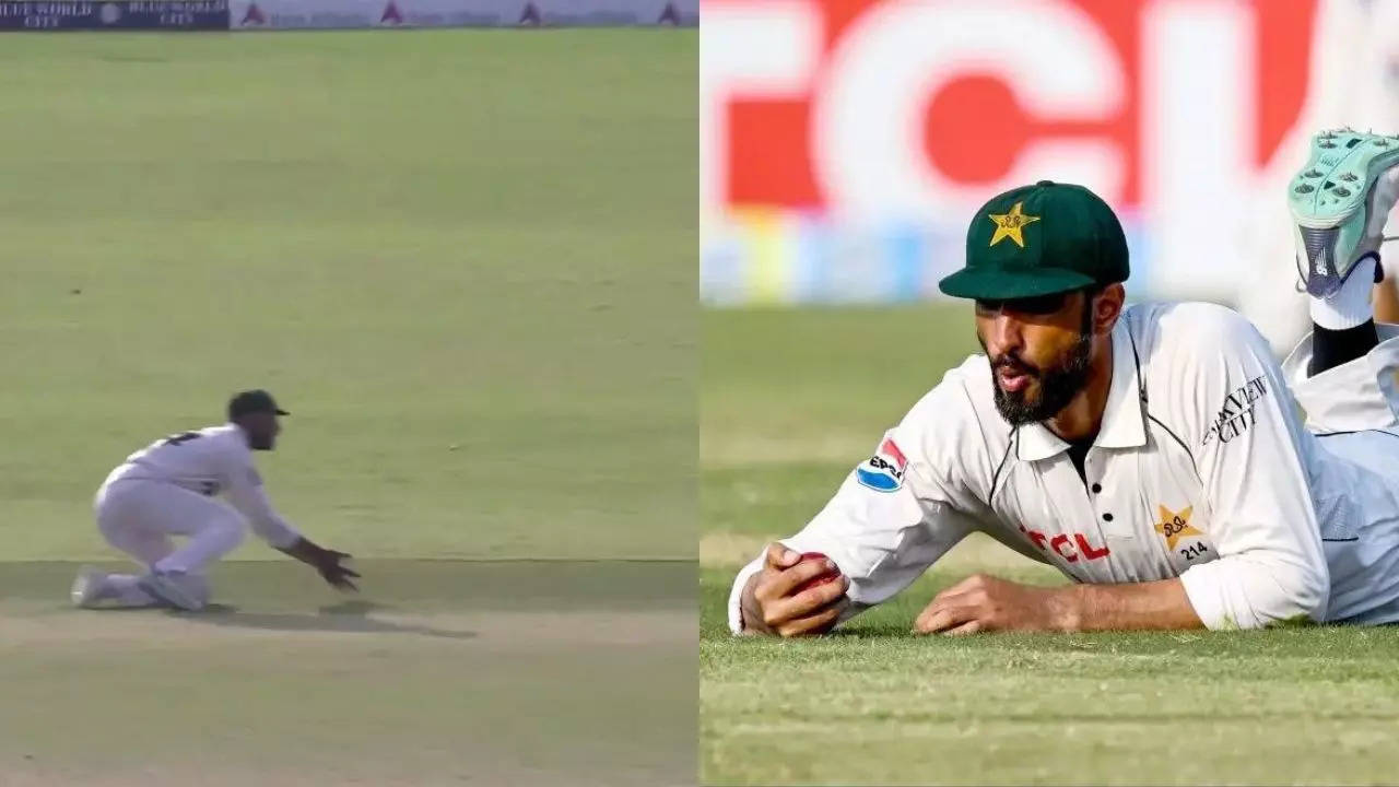 ‘Na batting, na fielding, na captaincy’: Pakistan captain Shan Masood hilariously trolled for dropped catch | Cricket News ‘Na batting, na fielding, na captaincy’: Pakistan captain Shan Masood hilariously trolled for dropped catch | Cricket News