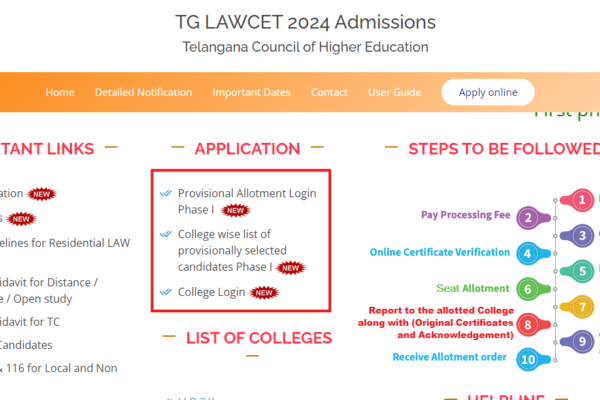 TS LAWCET phase 1 seat allotment result out: Check direct link here TS LAWCET phase 1 seat allotment result out: Check direct link here