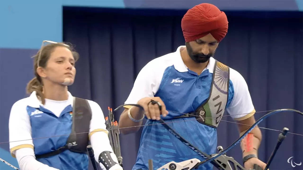 Harvinder Singh, Pooja fall short in recurve archery shoot-off for bronze medal | Paris Paralympics News Harvinder Singh, Pooja fall short in recurve archery shoot-off for bronze medal | Paris Paralympics News