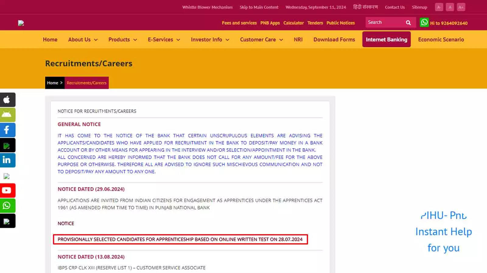 PNB Apprentice Recruitment 2024 Results Announced: 2067 Candidates Selected; Check Here PNB Apprentice Recruitment 2024 Results Announced: 2067 Candidates Selected; Check Here