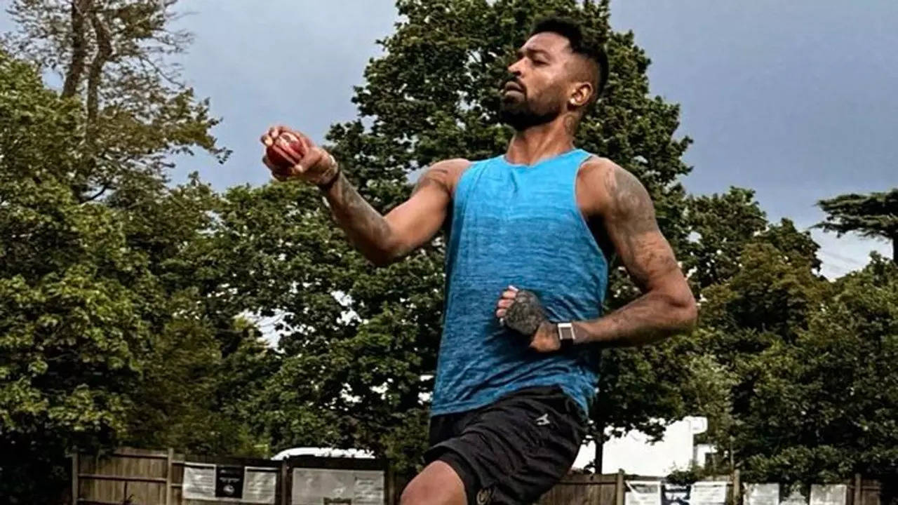 Hardik Pandya bowls with red ball, triggers speculation over his Test comeback | Cricket News Hardik Pandya bowls with red ball, triggers speculation over his Test comeback | Cricket News