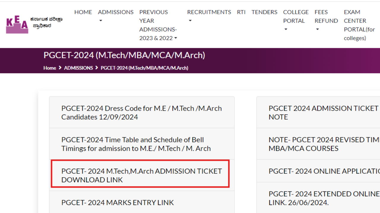 Karnataka PGCET 2024 admit card released: Steps to download Karnataka PGCET 2024 admit card released: Steps to download