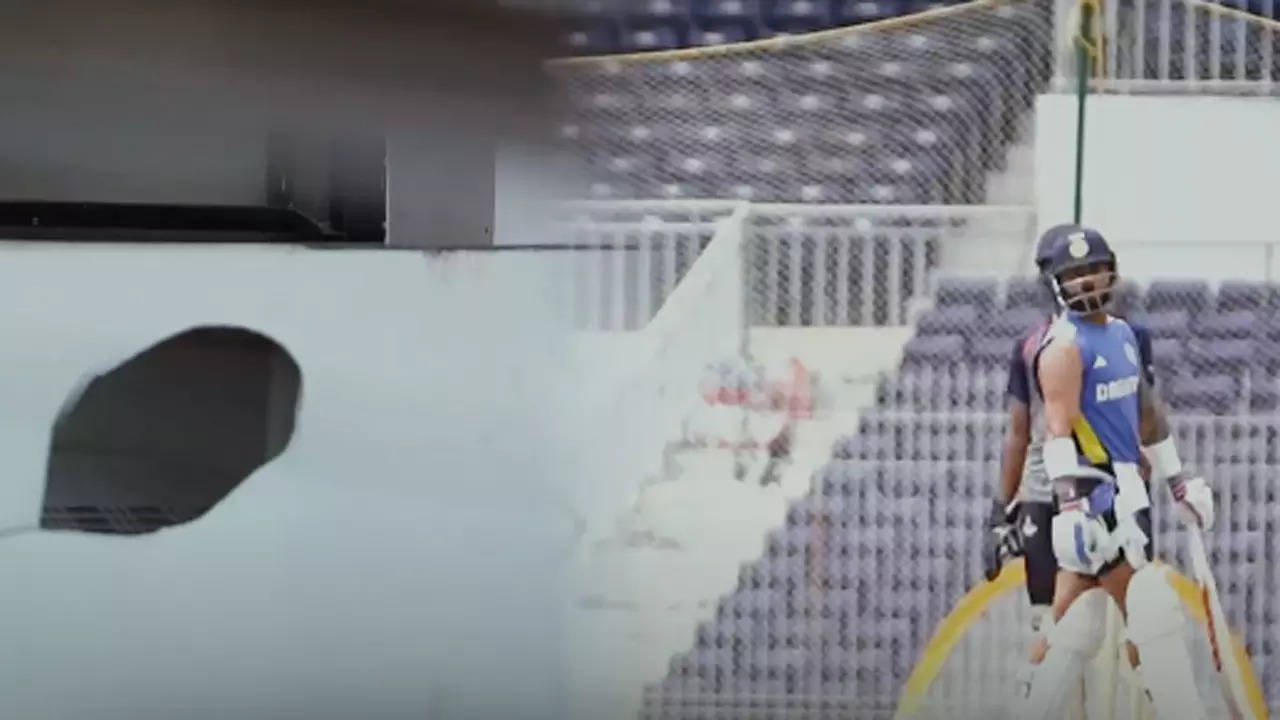 Virat Kohli at his destructive best, shatters Chepauk wall near India dressing room with six | Cricket News Virat Kohli at his destructive best, shatters Chepauk wall near India dressing room with six | Cricket News