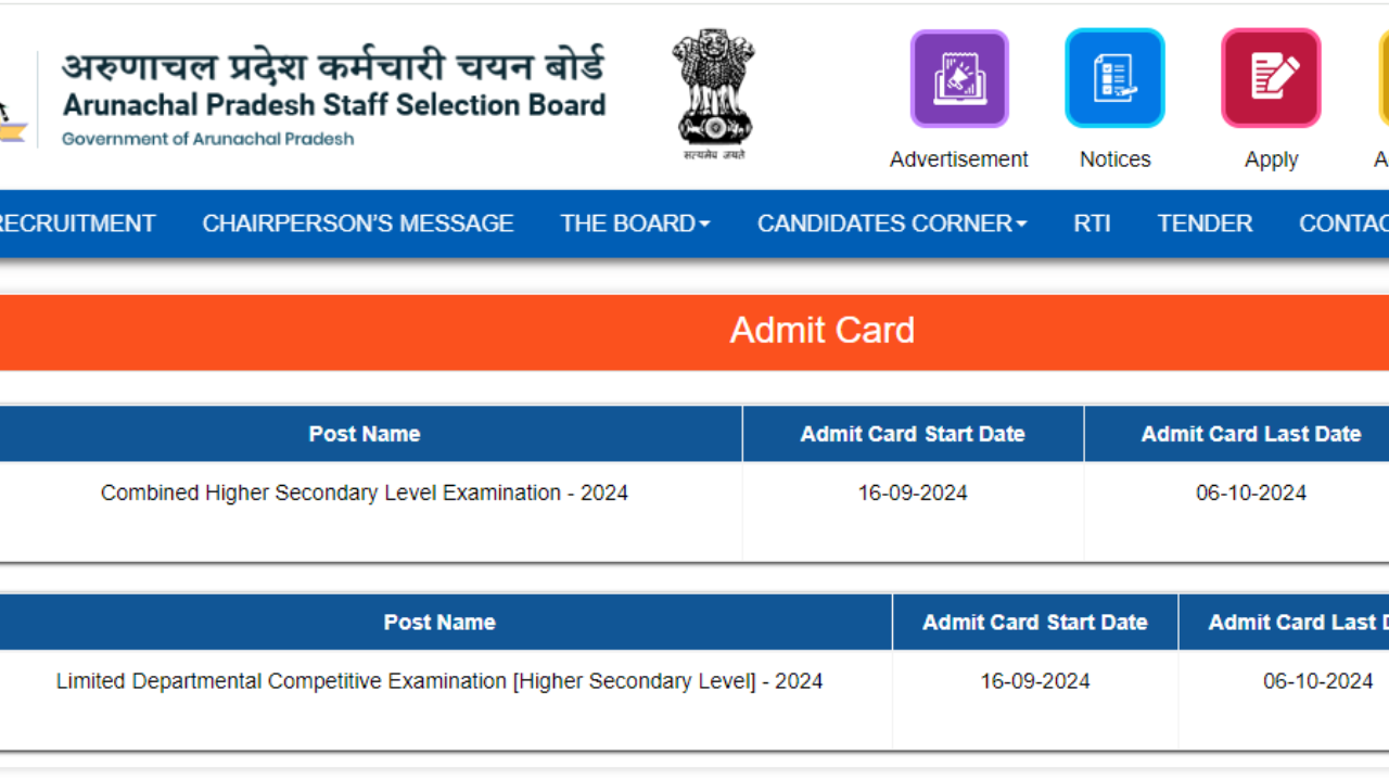 APSSB CHSL 2024 admit card released: Check direct link here APSSB CHSL 2024 admit card released: Check direct link here