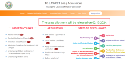 TS LAWCET 2024 final phase seat allotment result postponed: Check new date and other key details