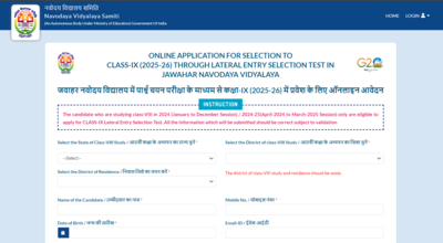 JNVST Admission 2025: JNV Class 9, 11 lateral entry registration begins at cbseitms.nic.in: Direct links to apply here JNVST Admission 2025: JNV Class 9, 11 lateral entry registration begins at cbseitms.nic.in: Direct links to apply here