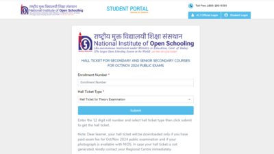 NIOS Class 10th, 12th Hall Ticket released for October-November 2024 theory exams: Check direct link here NIOS Class 10th, 12th Hall Ticket released for October-November 2024 theory exams: Check direct link here