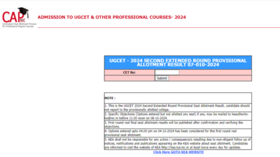 KCET counselling 2024 2nd extended round seat allotment result declared: Check direct link here KCET counselling 2024 2nd extended round seat allotment result declared: Check direct link here
