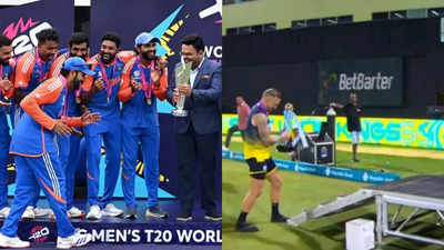 Viral Video: Faf du Plessis mimics Rohit Sharma’s iconic T20 World Cup celebration | Cricket News Viral Video: Faf du Plessis mimics Rohit Sharma’s iconic T20 World Cup celebration | Cricket News