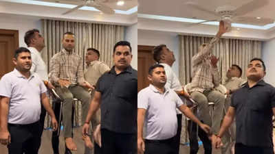 Hilarious! Shikhar Dhawan becomes ‘Pankhe Waale Baba’, stops fan with his fingers. Watch
