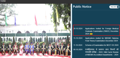 FMGE December 2024 registration window opens today: Check notification and other important details FMGE December 2024 registration window opens today: Check notification and other important details